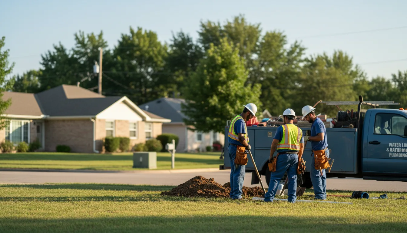 Residential water line and bathroom plumbing service in East Bethany, NY